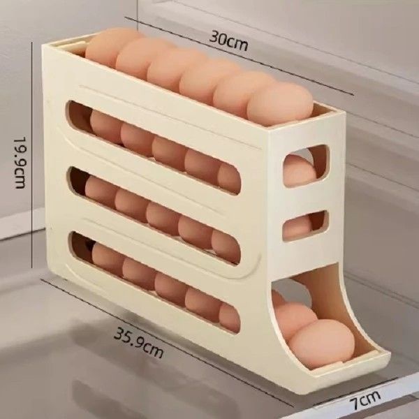الصفحة الرئيسية منظم بيض ذكي للثلاجة – سعة كبيرة، تدحرج تلقائي، موفر للمساحة